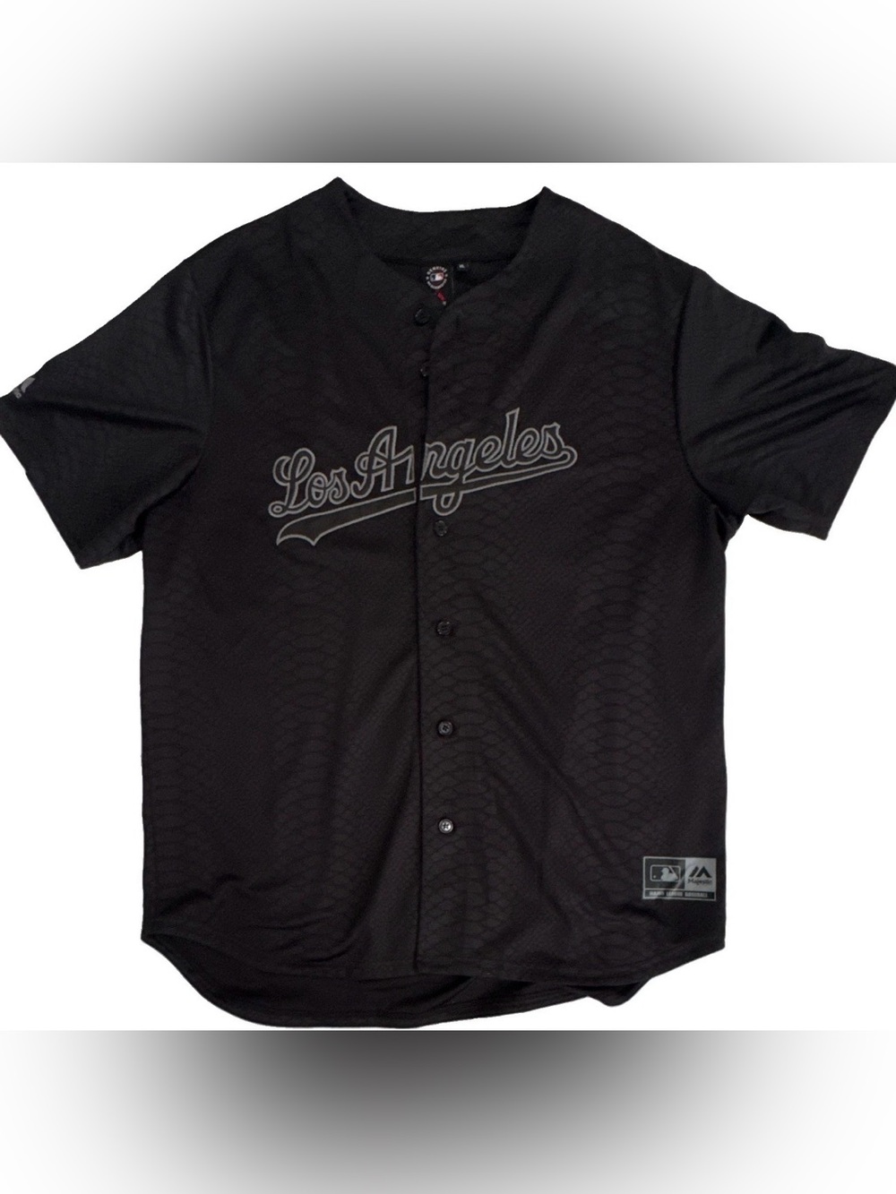 MLB Majestic Black Los Angeles Dodgers Button-Up Baseball Jersey